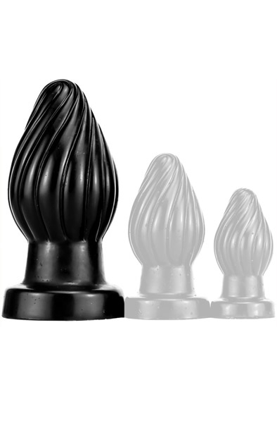 Darksil Spiral Plug L Black 14 cm - Extra dicker Analplug 1
