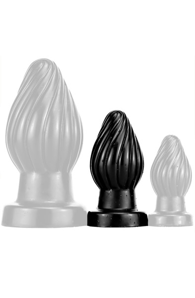 Darksil Spiral Plug M Black 11 cm - Extra dicker Analplug 1
