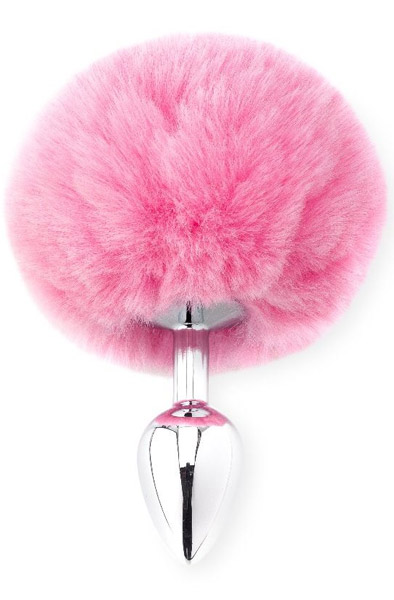 Deluxe Fluffy Bunny Tail Pink - Analplug in Tierform 1