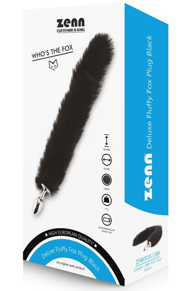Deluxe Fluffy Fox Plug Black 45 cm - Analplug in Tierform 2