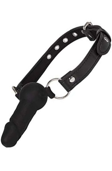 Diabolique Black Gag With Dildo - Knebelball mit Dildo 1