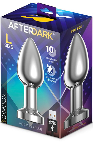 Dimpor Vibrating Chrome Anal Plug Large - Vibrierender Analplug 4