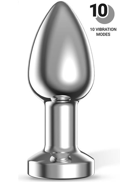 Dimpor Vibrating Chrome Anal Plug Medium - Vibrierender Analplug 1