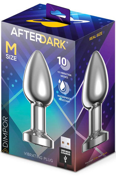 Dimpor Vibrating Chrome Anal Plug Medium - Vibrierender Analplug 4
