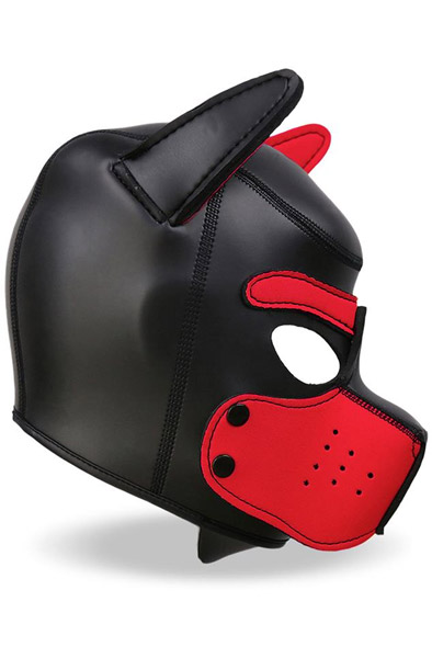 Dog Hood With Removable Muzzle Red/Black - BDSM Maske 2