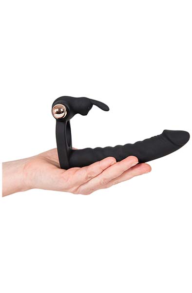 Doppel Penetrator mit wiederaufladbarer goldener Kugel - Penetrations-Cockring 2