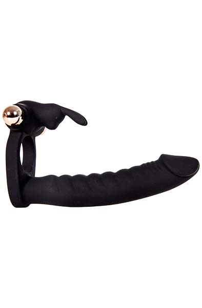 Doppel Penetrator mit wiederaufladbarer goldener Kugel - Penetrations-Cockring 3