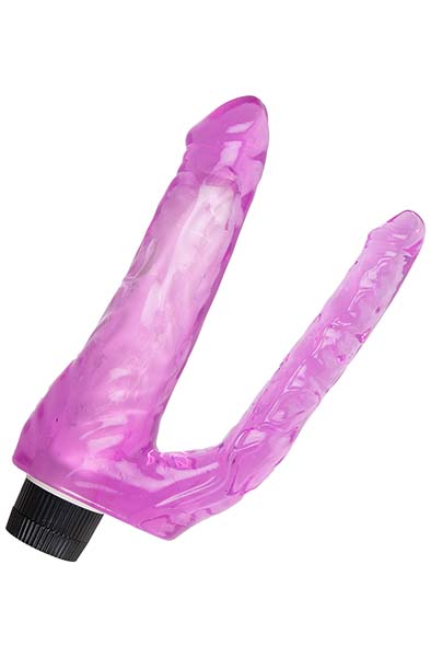 Double Penetrating Vibrating Jelly Dildos Purple - Vibrating dualdildo 2