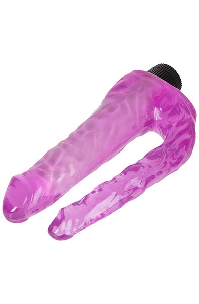 Double Penetrating Vibrating Jelly Dildos Purple - Vibrating dualdildo 3