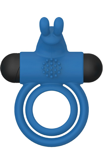 Double Rings Rabbit Clit Rechargeable Cock Ring - Penisring für den Mann 2