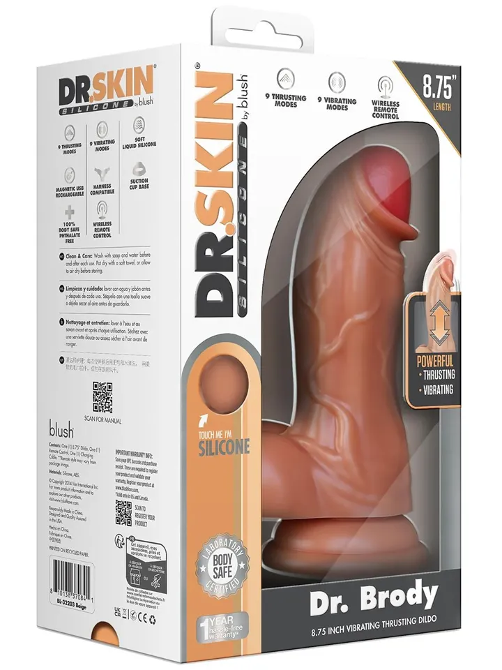 Dr. Brody Silicone Thrusting & Vibrating Dildo 22,2 cm - Vibrating dildo 6