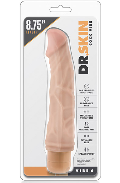Dr. Skin Cock Vibe 6 Beige 23 cm - Vibrierender Dildo 4