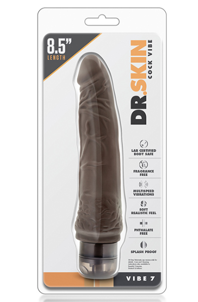 Dr. Skin Cock Vibe 7 Chocolate 21,5 cm - Vibrierender Dildo 3