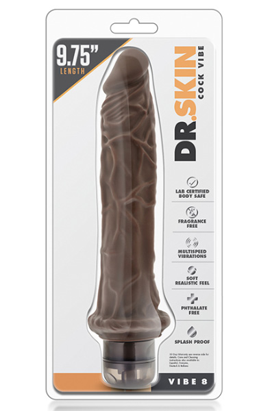 Dr. Skin Cock Vibe 8 Chocolate 25cm - Vibrierender Dildo 2