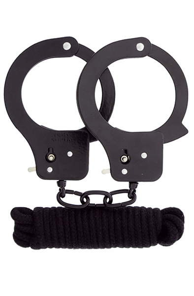 Dream Toys Bondx Metal Cuffs & Love Rope Set-black - Handschellen 1