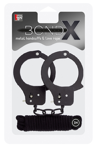 Dream Toys Bondx Metal Cuffs & Love Rope Set-black - Handschellen 2