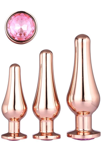 Dream Toys Gleaming Love Pleasure Set Rose Gold - Analplug Set 1