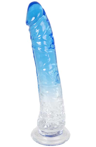 Dual Color Dildo Blue & Clear 20 cm - Suction cup dildo 1