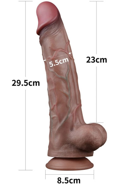 Dual Layered Platinum Silicone Cock 29,5 cm - Dildo 3