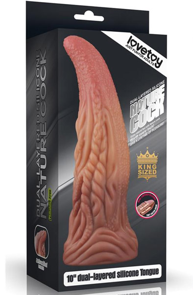 Dual Layered Platinum Silicone Tongue 25 cm - Dildo 4