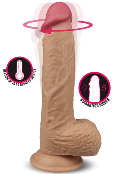 Dual Layered Rotating Nature Cock 21,5cm - Vibrierender Dildo 1