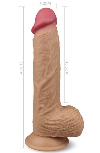 Dual Layered Rotating Nature Cock 21,5cm - Vibrierender Dildo 3