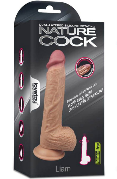 Dual Layered Rotating Nature Cock 21,5cm - Vibrierender Dildo 4