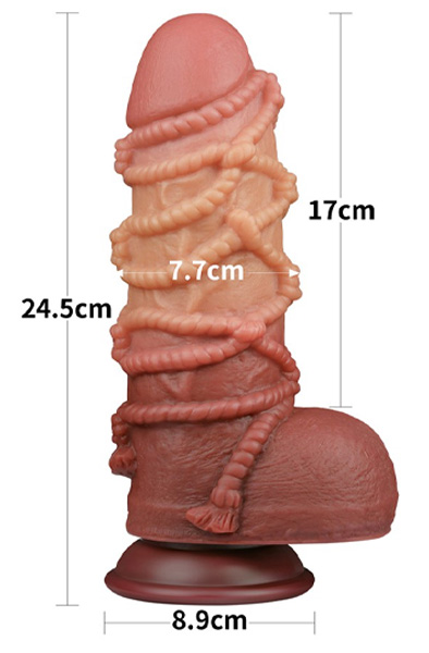 Dual Layered Silicone Cock With Rope 24,5 cm - XL Dildo 2