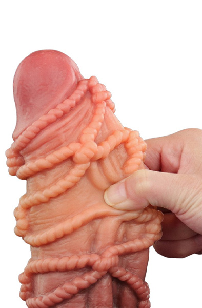 Dual Layered Silicone Cock With Rope 24,5 cm - XL Dildo 4