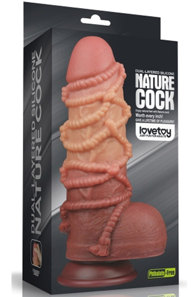 Dual Layered Silicone Cock With Rope 24,5 cm - XL Dildo 5