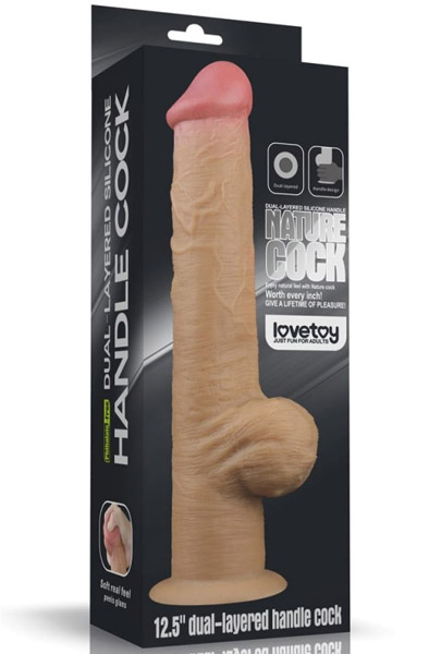 Dual-Layered Silicone Handle Cock 33 cm - Dildo 4