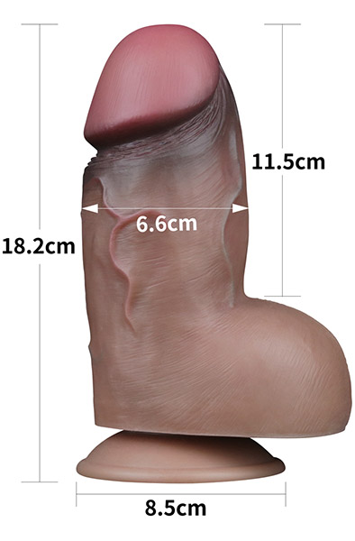 Dual-Layered Silicone Nature Cock 18 cm - XL Dildo 2
