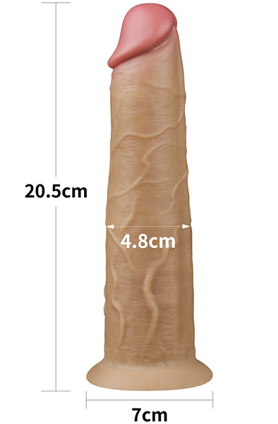 Dual-Layered Silicone Vibe With Rotation 20,5cm - Vibrierender Dildo 2