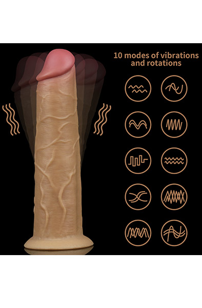 Dual-Layered Silicone Vibe With Rotation 20,5cm - Vibrierender Dildo 3