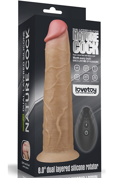 Dual-Layered Silicone Vibe With Rotation 20,5cm - Vibrierender Dildo 7
