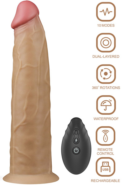 Dual-Layered Silicone Vibe With Rotation 22,5cm - Vibrierender Dildo 1