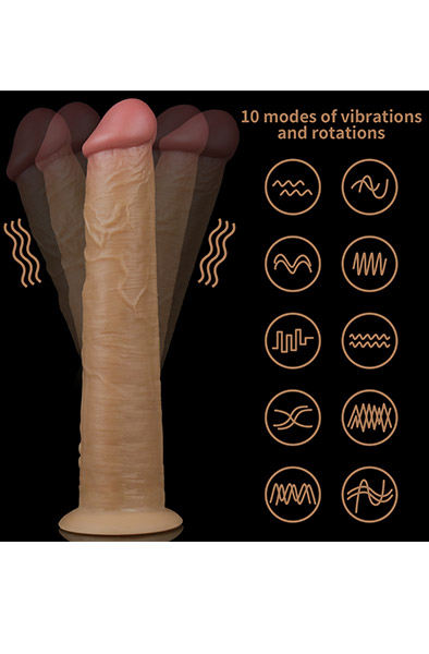 Dual-Layered Silicone Vibe With Rotation 25cm - Vibrierender Dildo 3