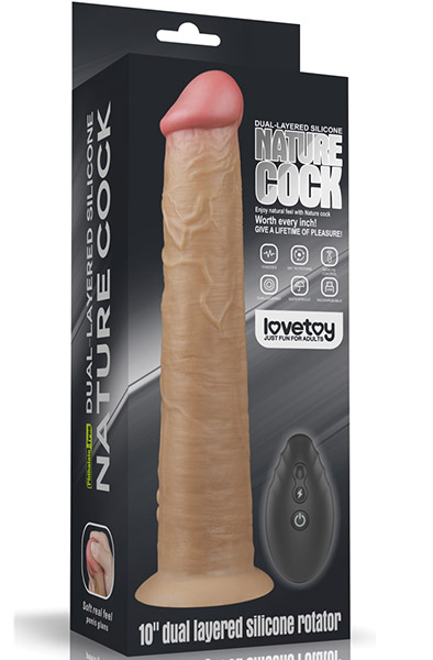 Dual-Layered Silicone Vibe With Rotation 25cm - Vibrierender Dildo 7