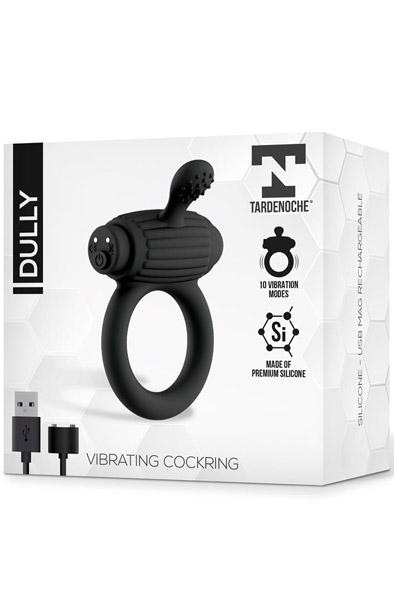 Dully Silicone Vibrating Penis Ring USB - Vibrierender Penisring 4