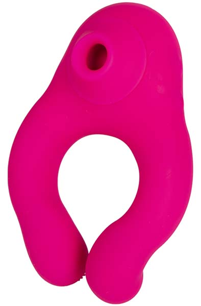 Duo Vibrating Cock Ring With Air Pressure Pink - Vibrierender Penisring 1