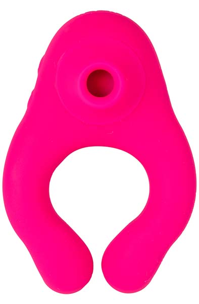 Duo Vibrating Cock Ring With Air Pressure Pink - Vibrierender Penisring 2