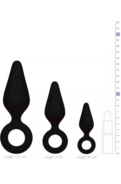 Easytoys Buttplug Set With Pull Ring - Analplug Set 3