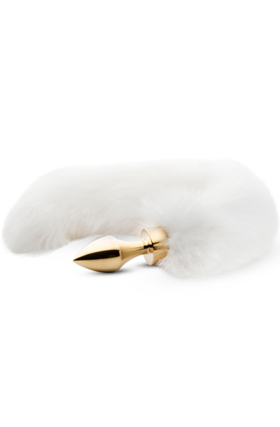 Easytoys Fox Tail Plug Gold/White - Analplug in Tierform 1