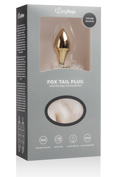 Easytoys Fox Tail Plug Gold/White - Analplug in Tierform 2