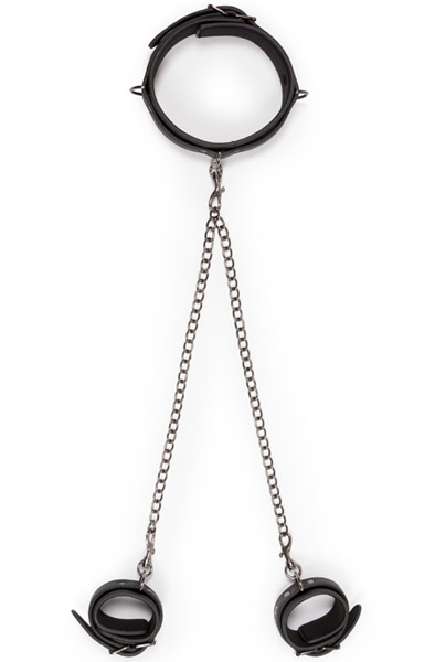 Easytoys Leather Collar With Anklecuff - BDSM Halsbänder & Fußfesseln 1