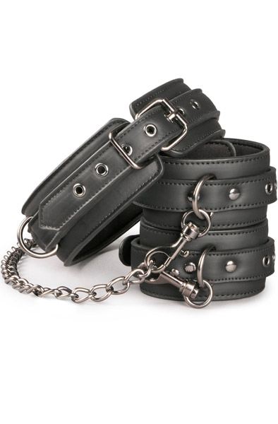 Easytoys Leather Collar With Anklecuff - BDSM Halsbänder & Fußfesseln 2