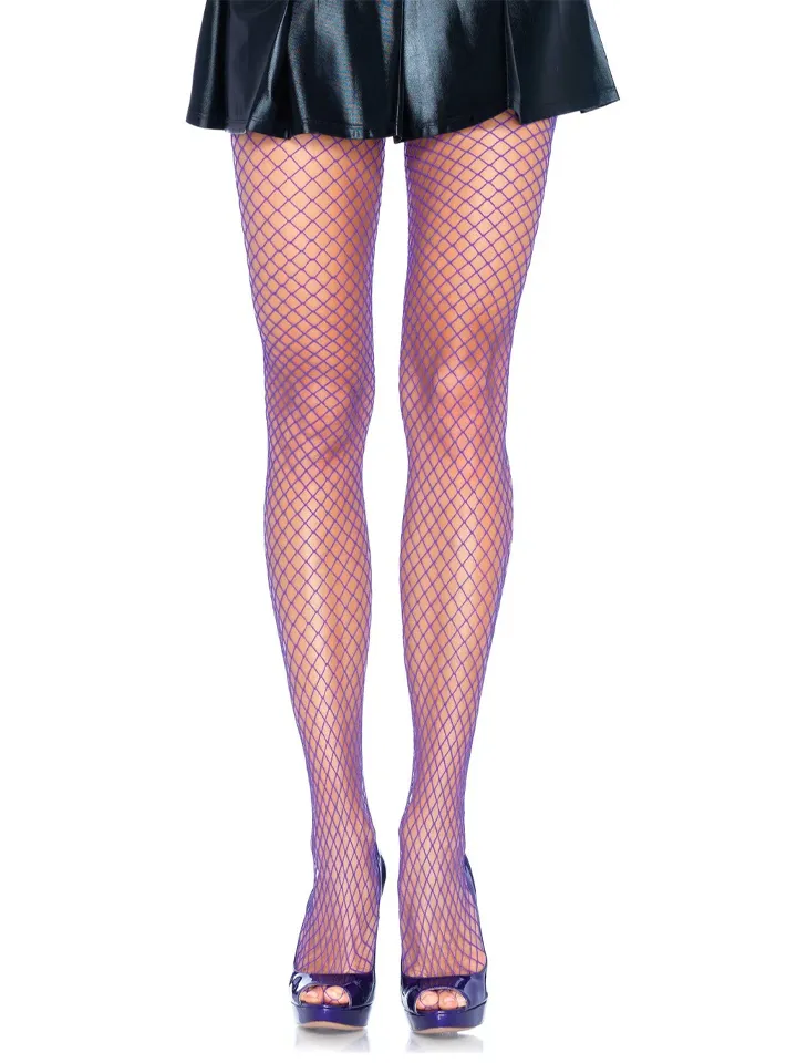 Elastane Industrial Fishnet Pantyhose Purple - Fishnet Tights 1 [full]