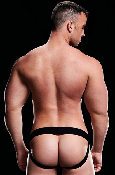 Envy Menswear Tief geschnittener Jock in Schwarz - Jockstrap 2