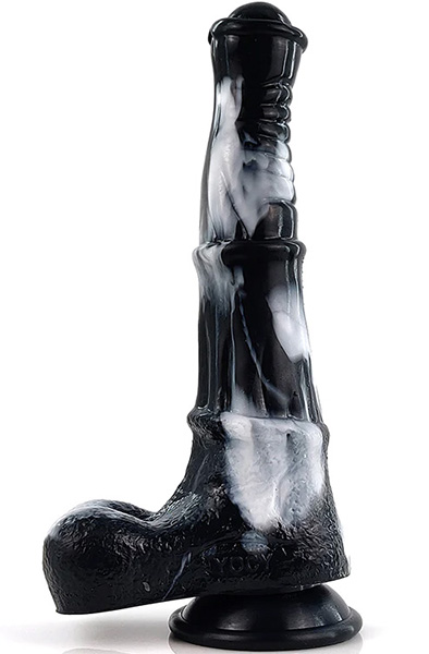 Equinus Dildo Black/White 24,5 cm - Drachen-Dildo 1
