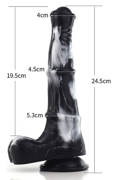 Equinus Dildo Black/White 24,5 cm - Drachen-Dildo 2
